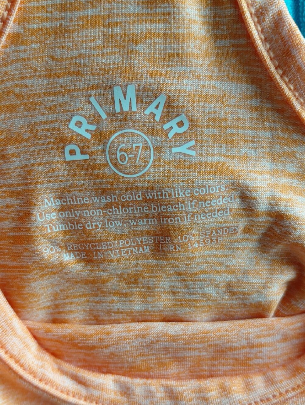 Primary Orange & Blue Heather Girls' Tank Top - 2-Pack, Size 6/7 - Picture 2 of 4